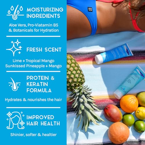 TRISWIM Chlorine Shampoo and Conditioner Set | Swim Shampoo and Conditioner for Swimmers, 8.5 fl oz Each | Paraben-Free with Aloe Vera & Keratin Removes Chlorine & Restores Damaged Hair