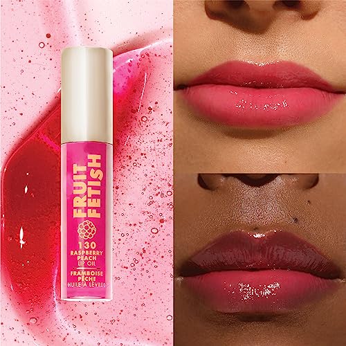 Milani Fruit Fetish Lip Oil Collection - 4 Pack Bundle - Strawberry Melon, Raspberry Peach, Cherry Lime & Passionfruit Coconut