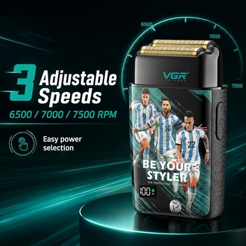 Dual Flexing Foil Shaver for Bald Men with 3-Speed Wet Dry Waterproof