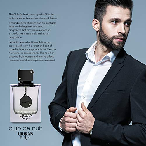 Armaf Club De Nuit Urban Men Eau de Parfum Spray 3.6 Fl Oz - Woody Spicy Fragrance