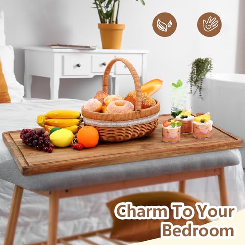 Large Acacia Wood Cutting Board with Juice Groove - Natural 32x18 Inches, Extra Large Serving Platter & Carving Tray