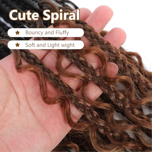 18 Inch Goddess Boho Box Braids Crochet Hair - 1B/30/27 - 8 Pack Variant