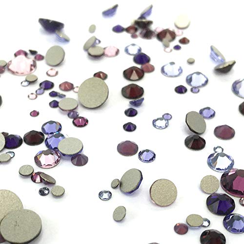 Swarovski Flatbacks No-Hotfix Rhinestones Purple Mix SS5-SS30 144 pcs