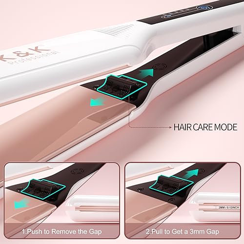 Wet to Straight Hair Straightener - 2.25 Inch Flat Iron with Steam - White
