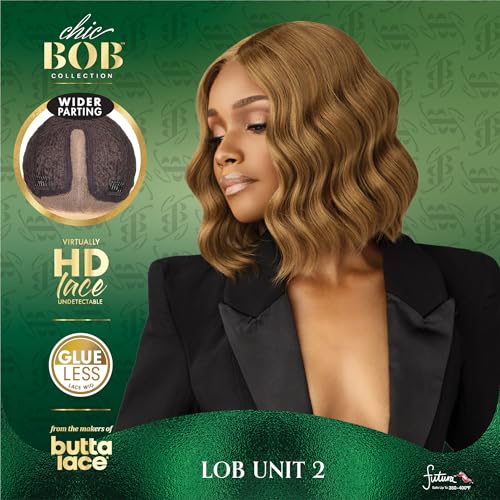 Sensationnel ChicBob Lace Front Wig - Lob Unit, Beige Blonde Variation
