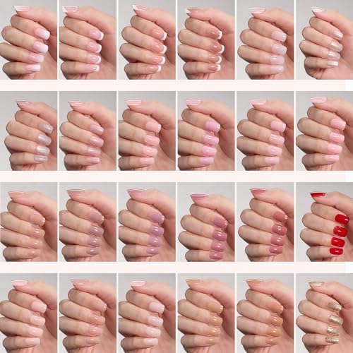 Beetles Press On Nails Kit - Creamy Drizzle, Short Square 720Pcs - D Variation