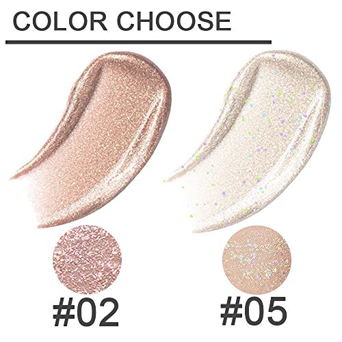 SUAKE Liquid Sparkling Glitter Eye Shadow Sticks ? Crystal Silver Golden Eyeshadow, Eyeliner, Eyelid Shimmer Highlight Makeup, sombra de para ojos,Waterproof Quick-Drying