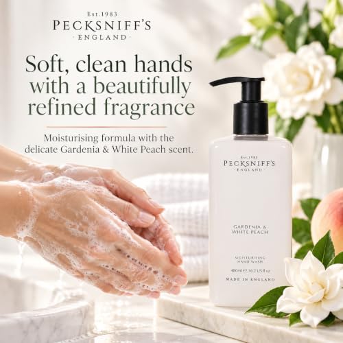 Pecksniff's Gardenia & White Peach Liquid Hand Soap 480ml – Refreshing Fragrance