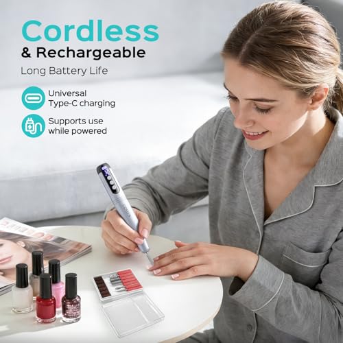 COSLUS Nail Drill, Portable Cordless C50,Grey