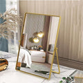 Desktop Vanity Makeup Mirror Portable Standing Mirror with Metal Stand 90¡ÆAdjustable Rectangular Desk Table Mirrors Good for Bedroom Living Room Shower Room Office