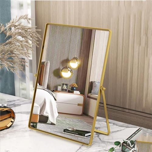 Desktop Vanity Makeup Mirror Portable Standing Mirror with Metal Stand 90¡ÆAdjustable Rectangular Desk Table Mirrors Good for Bedroom Living Room Shower Room Office