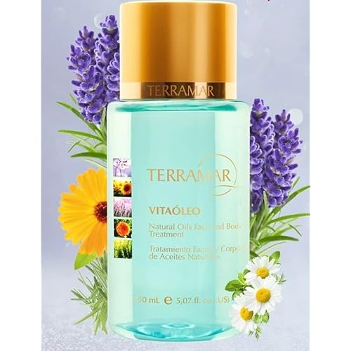 Terramar Vitaoleo Tratamiento Facial y Corporal de Aceites Naturales, Tan Suave que Puedes Aplicar en Cutis y Cuerpo. Marcas en la piel, paso del tiempo, manchas y m?s