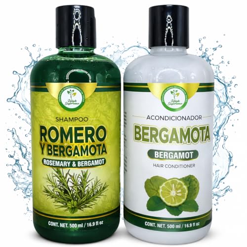 High Supreme Rosemary & Bergamot Hydrating Shampoo & Conditioner Set – Natural, Sulfate-Free, 16.9 fl oz Each