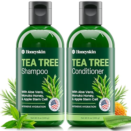 Tea Tree & Honey Shampoo & Conditioner Set - Organic, Sulfate-Free, 8oz Pack of 2