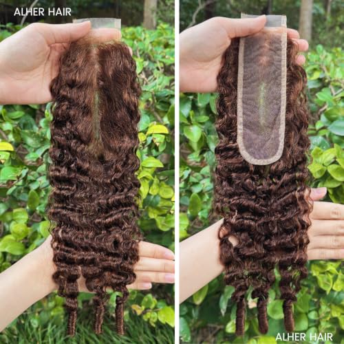 Chocolate Brown Burmese Curly 2x6 HD Lace Closure - 10 Inch