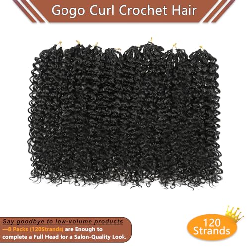 16 Inch Curly Crochet Hair - Pack of 8, 120 Strands for Black Women