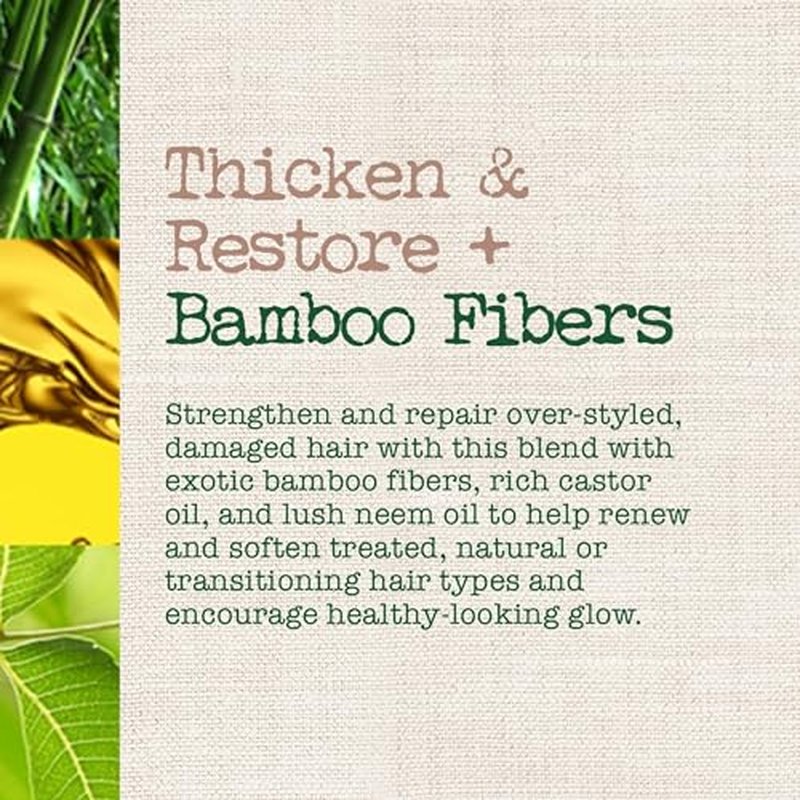 Maui Moisture Thicken & Restore + Bamboo Fibers Strengthening Conditioner to Soften Transitioning or Natural Hair & Renew Brittle Hair, Vegan, Silicone & Paraben-Free, 13 fl oz