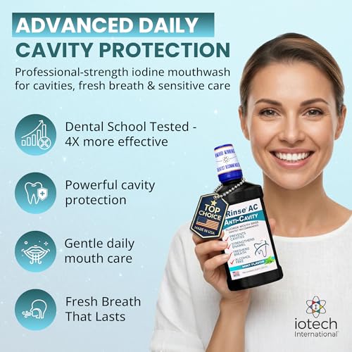 Anticavity Fluoride Mouthwash with Molecular Iodine - Mint, 33.8 oz
