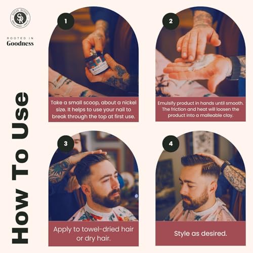 Shear Revival American Gardens Clay Pomade - Strong Hold Matte Finish, Vegan Hair Styling Product