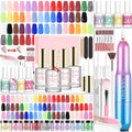 Saviland 60PCS Dip Nails Powder Starter Kit with Drill, Dip Powder Liquid Set for Beginners Proffessional