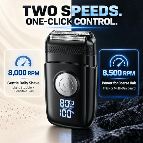 LUCESPERA Electric Foil Shaver for Men - Sensitive Skin, 240 Min USB-C Rechargeable