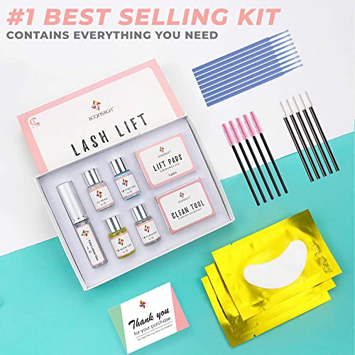 Lash Lift Kit & Brow Lamination Kit Bundle | Semi-Permanent Salon Grade Supplies for Perming, Curling, and Lifting Eyelashes | Professional DIY Eyebrow Lamination with Keratin Conditioning for Fuller,