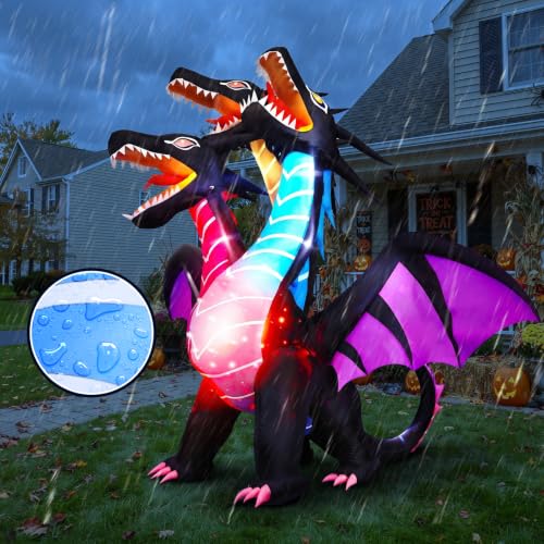 8 FT Tall Halloween Inflatable Dragon Outdoor Decoration with LEDs