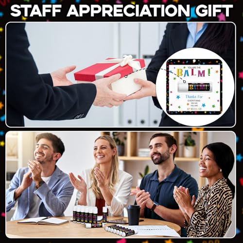 15 Pack Employee Appreciation Gifts Bulk Lip Balm Teacher Employee Staff Team Thank You Gifts You're the Balm Winter New Year Appreciation Party Favors for Women Men Coworkers Volunteer