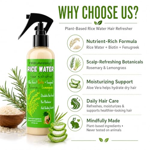 Fermented Rice Water Hair Refresher with Rosemary & Biotin - 12oz - All Hair Types
