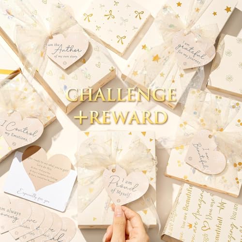 Teen Girl Gifts Trendy Stuff, 10 Positive Affirmation Cards & Empowering Challenges to Unlock 10 Wrapped Makeup Gift Set Motivational Birthday Easter Egg Stuffers Gift Basket for Tween & Teenage Girls