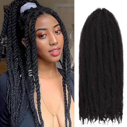 8 Packs Afro Kinky Marley Hair Crochet Extensions 24 Inch - 1B#