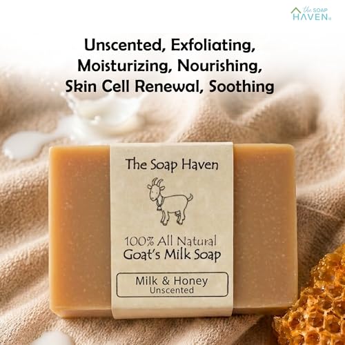 Natural Goat Milk & Honey Soap Bars - Handmade in USA, Sensitive Skin Care