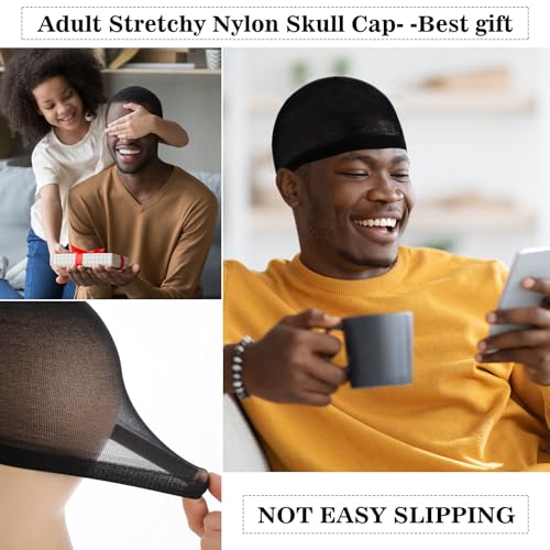 Ramede Stocking Wave Cap for Men Women Wig Cap Black 150 - Hair Headwear