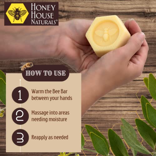 Honey House Naturals Bee Bar Gift Set ? Small Bee Bar .6 ounces ? All-Natural Ultra Moisturizing Lotion Bar Infused with Essential Oils and Butters ? 5 Piece Set