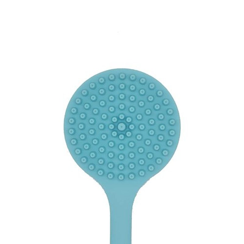 DNC Soft Silicone Back Scrubber Shower Bath Body Brush with Long Handle (Blue)