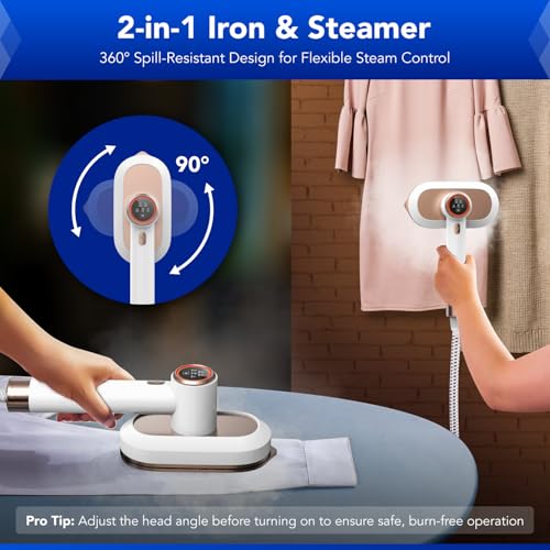 Gearwiz 2-in-1 Steam Station Iron 1550W with Detachable Tank & Ceramic Soleplate