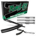 Black Tomb45 Triple Cartridge Razor Holder with 3 Adjustable Blade Exposure Options