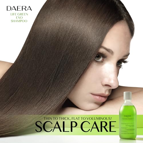 DAERA Exo Green Shampoo for Thinning Hair 10.14 Fl Oz - Volumizing, Deep Cleansing, Biotin & Caffeine