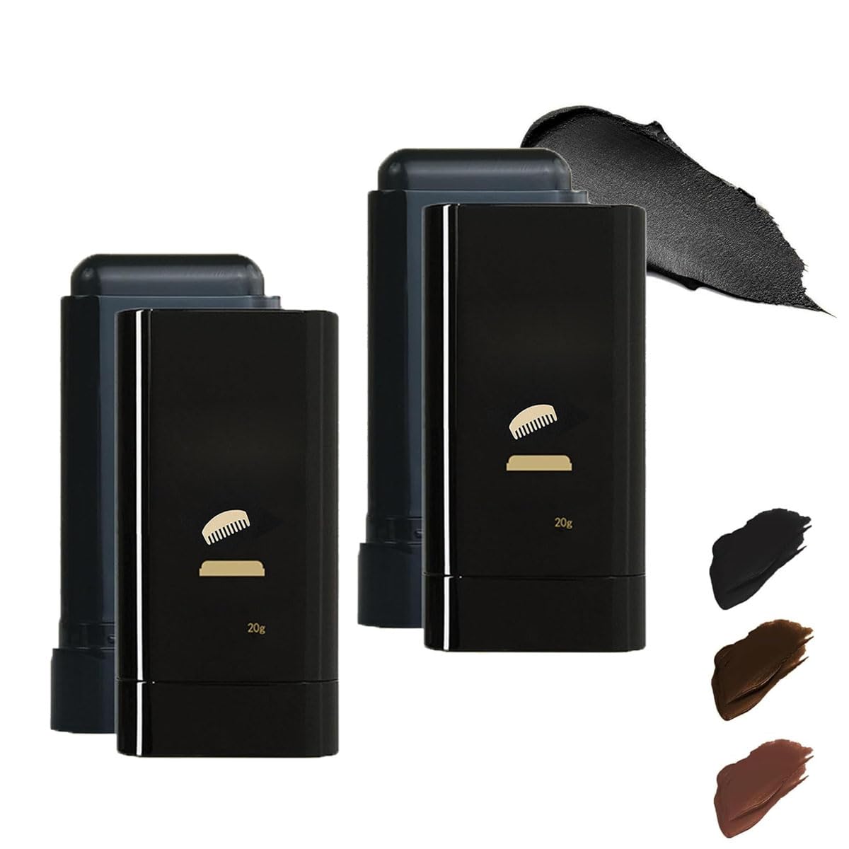 Ultimate Hair Dye Comb, Yuaonew Hair Stick, Hair Concealer Stick For Women, Instant Hair Color Sticks with Built-In Comb, Concealer Hairs Dye Sticks for Women Men (Black, 2)