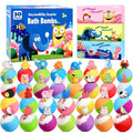30-Pack Kids Bath Bombs with Toys Inside – 3 Themes Ocean Land Sky, 10 Surprises, Gentle Bubble Bath