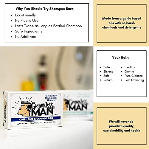 Solid Shampoo Bar 3-in-1 for Hair, Beard & Body - Variety Pack 4oz x3