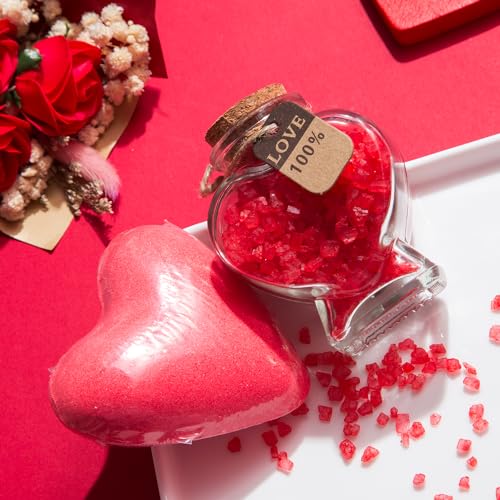 Gift for Women Birthday Gifts for Wife Girlfriend Lover,Unique Ideas Rose Love Gift Basket Box Thinking of You I Love You Romantic Gifts Set Wedding & Engagement Gift (Red)