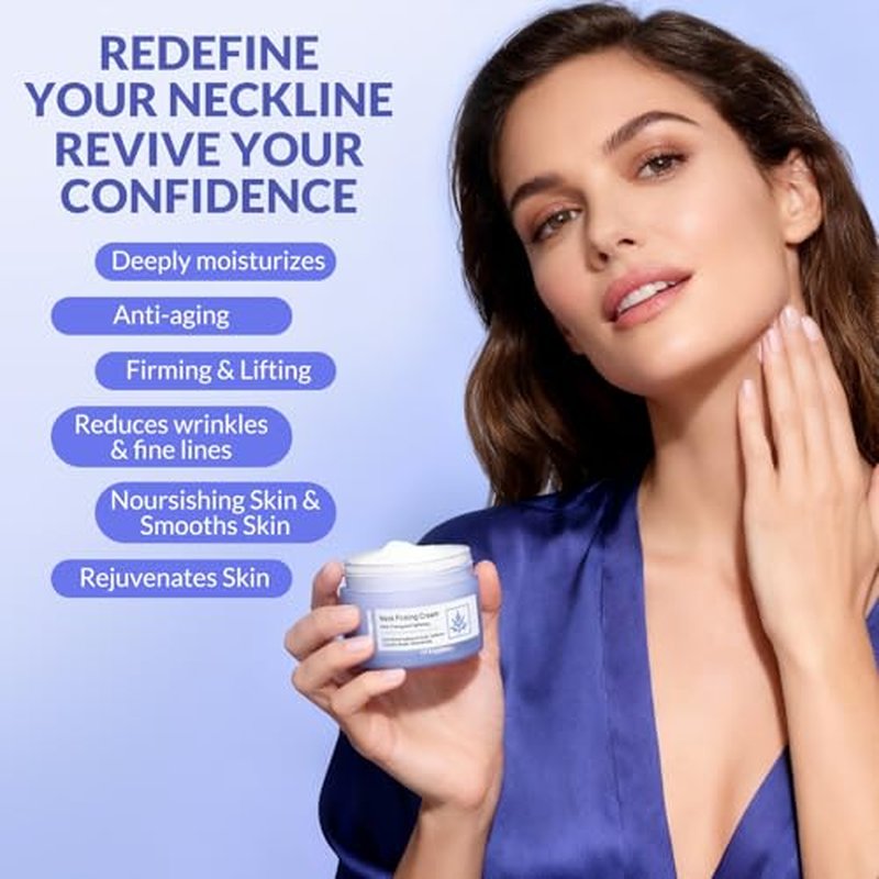 Crogooe Neck Firming Cream - Neck Creams for Tightening and Firming, Tightening and Lifting Wrinkles & Crepey Skin for Neck & D?collet?-1.7 fl.oz
