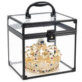 Costravio Clear Makeup Case with Crown Design, Black Travel Organizer for Beauty & Toiletries