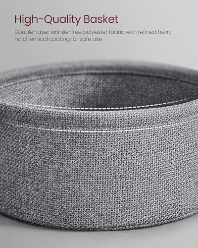 VASAGLE Round Coffee Table with Storage - Ink Black + Slate Gray
