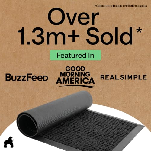 Gorilla Grip WeatherMax Door Mat - Indoor Outdoor Use, 58x34 Black Maze (Variation of THIS listing)
