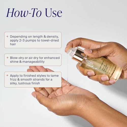 Kenra Platinum Luxe Shine Hair Oil 1.5oz - Nourishing Elixir with Gold, Thermal Protect