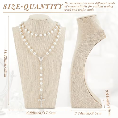 Kigley 9 Pcs Linen Jewelry Necklace Display Busts - 11.4 x 6.9 Inch Set