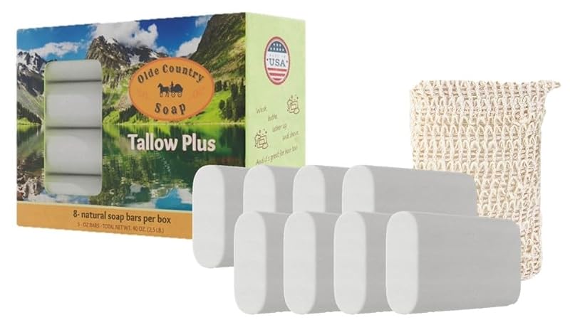 Natural Unscented Soap Gift Set with Soap Bag - 8 Bars, 5oz Each