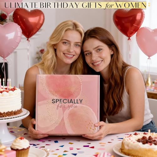 Pink Rose Birthday Gift Basket Set for Women - Spa & Self-Care Gifts